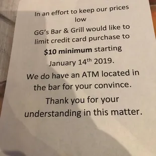 For your convenience