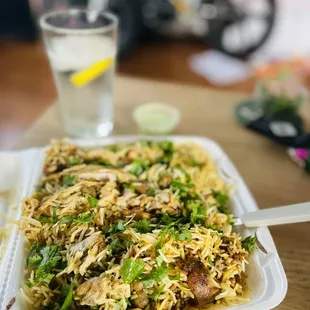 Chicken Biryani with Bone $8 (added fresh cilantro)