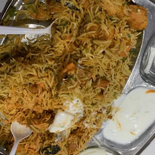 Green chili chicken biryani