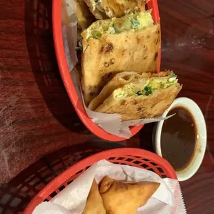 Moglai Parata + Chicken Samosa