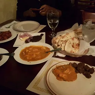 Fish fry, beef fry, chicken tikka masala, chill chicken, naan and kerala Paratha.