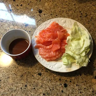 Sashimi salmon is unbelievably fresh!
