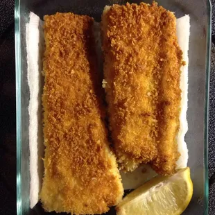 Lightly fried Panko breaded Rock Fish, YUM!