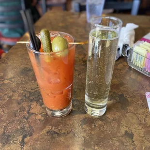 Bloody Mary and Champagne