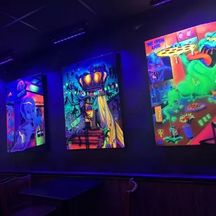 neon art on the walls