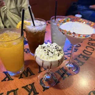 Ghost Tang, Tombstone Tea, Pear Potion, Fortune Teller, Cereal Killer