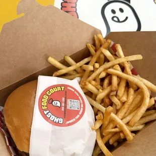 Ghost Food Court Cheese Burger with French Fries (Set Menu)