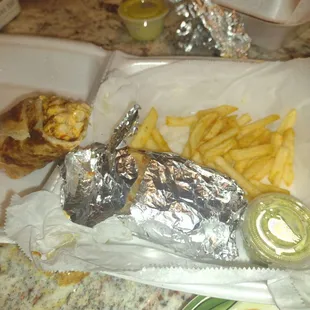 Chicken schwarma and the FRIES!!