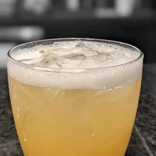 a closeup of a cocktail in a glass