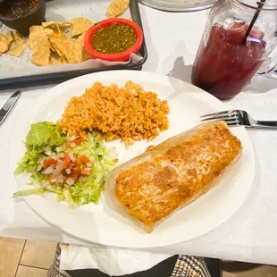 Burrito (rice was too salty to even eat)