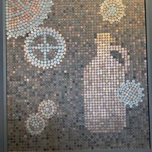 a bottle cap mosaic