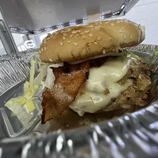 Chicken smash with bacon