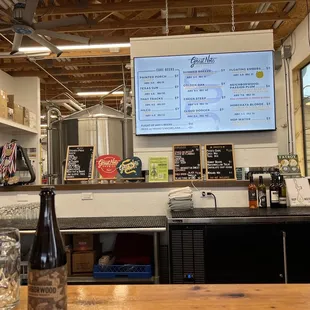 Inside bar where you order