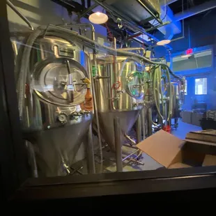 the inside of a brewery