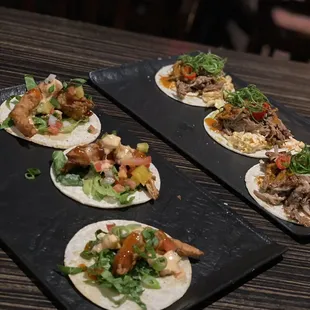 Tempura Shrimp Tacos &amp; Duck Carnitas Tacos