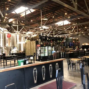 Inside brewery