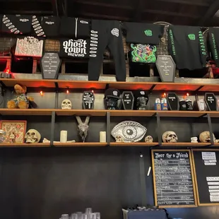 Beer list and merchandise