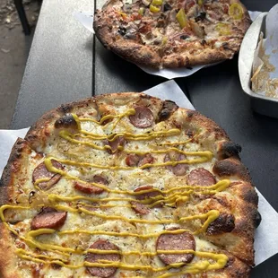 Polish boy, kitchen sink pizza