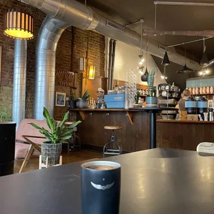 the interior of a coffee shop