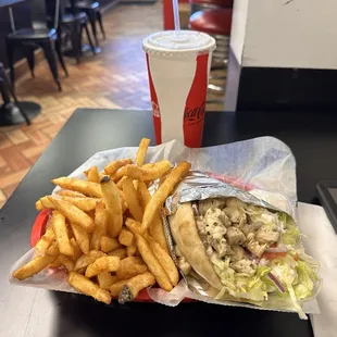 My food tasted fresh, the fries were hot and crispy and my Chicken Gyro was packed with meat. The service was very friendly.