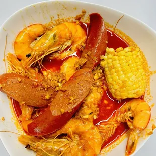 Shrimp with head in Cajun sauce