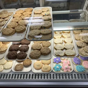 Various cookies, baked daily. I recommend the no-bakes, chocolate chip/M&amp;M cookies and oatmeal raisin. The No-bake cookies are No-Joke!!