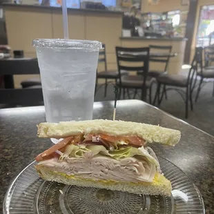 Turkey Sandwich on Sourdough Bread.