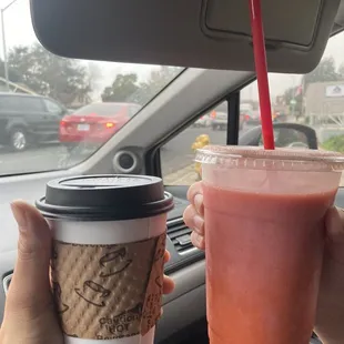 Oat latte and Sicilian sunrise