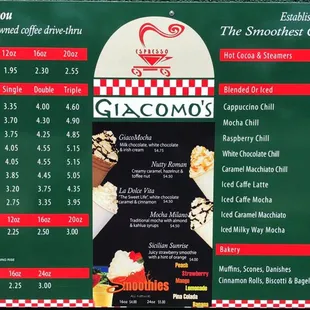 Menu... plus so many more drinks... you ask well make it