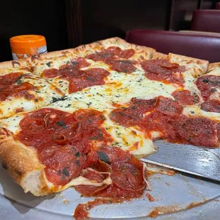 Grandma's pizza with pepperoni