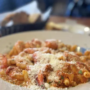 Fusilli with lobster and shrimp