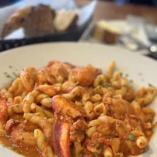 Fusilli with lobster and shrimp