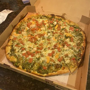 Liguria Pizza with Pesto base