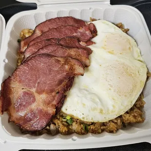 Shoulder bacon w/fried rice...