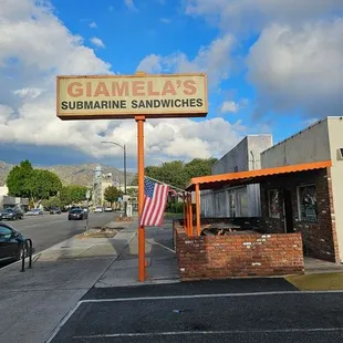 Street Side Sign and Patio