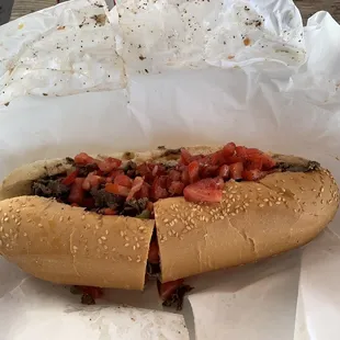 Pepper steak large sandwich