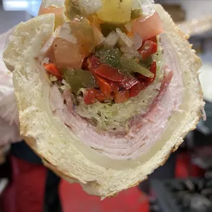 Turkey &amp; capocollo with roasted bell peppers