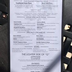 the menu