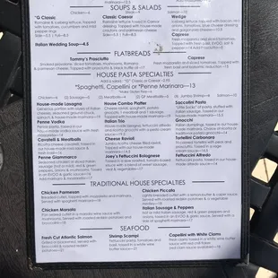 the menu