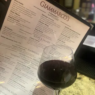 Red wine.... Totally relaxed when we left. Ready to finish our 2 hour drive!