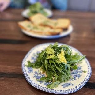 two plates of food on a table
