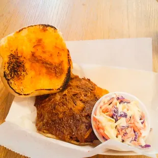 Best pulled pork sandwich iv had in awhile and its paired with a delicious coleslaw