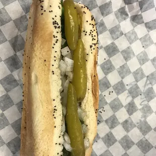 Chicago dog without tomato