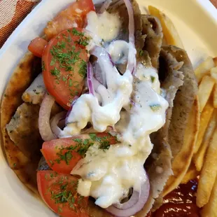 Gyro sandwich....first time trying and our new favorite in the area!