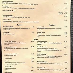 menu