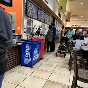 Restaurant front and seating