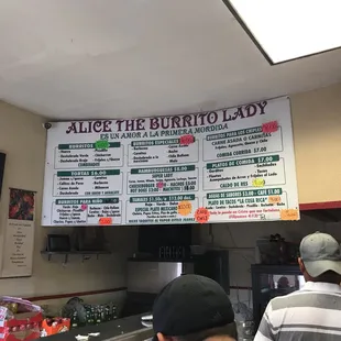 the menu