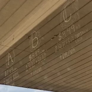 Menu daytime
