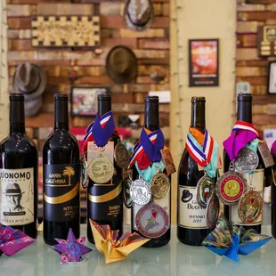 Lineup of Award Winning Wines