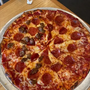 a pepperoni pizza